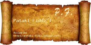 Pataki Fidél névjegykártya